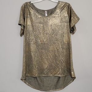 LuLaRoe Gold Matalic Classic T